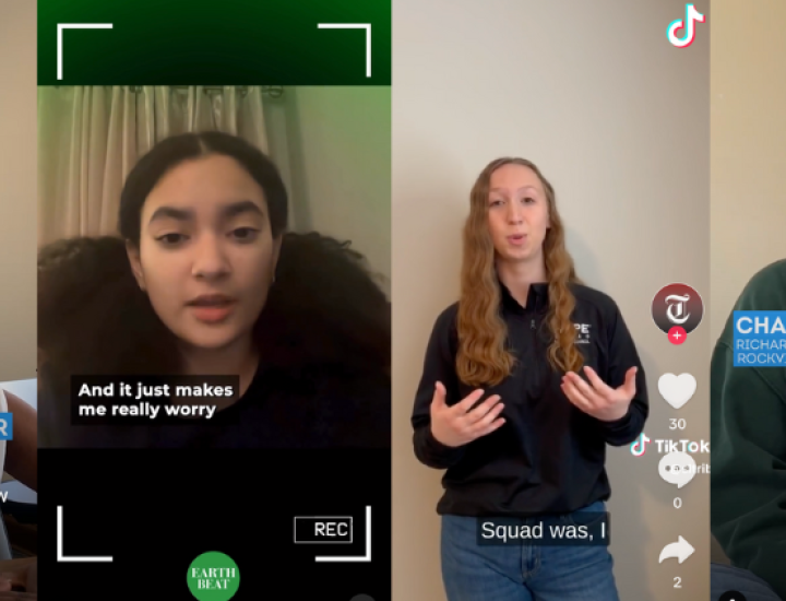 Young people speak in different social media videos