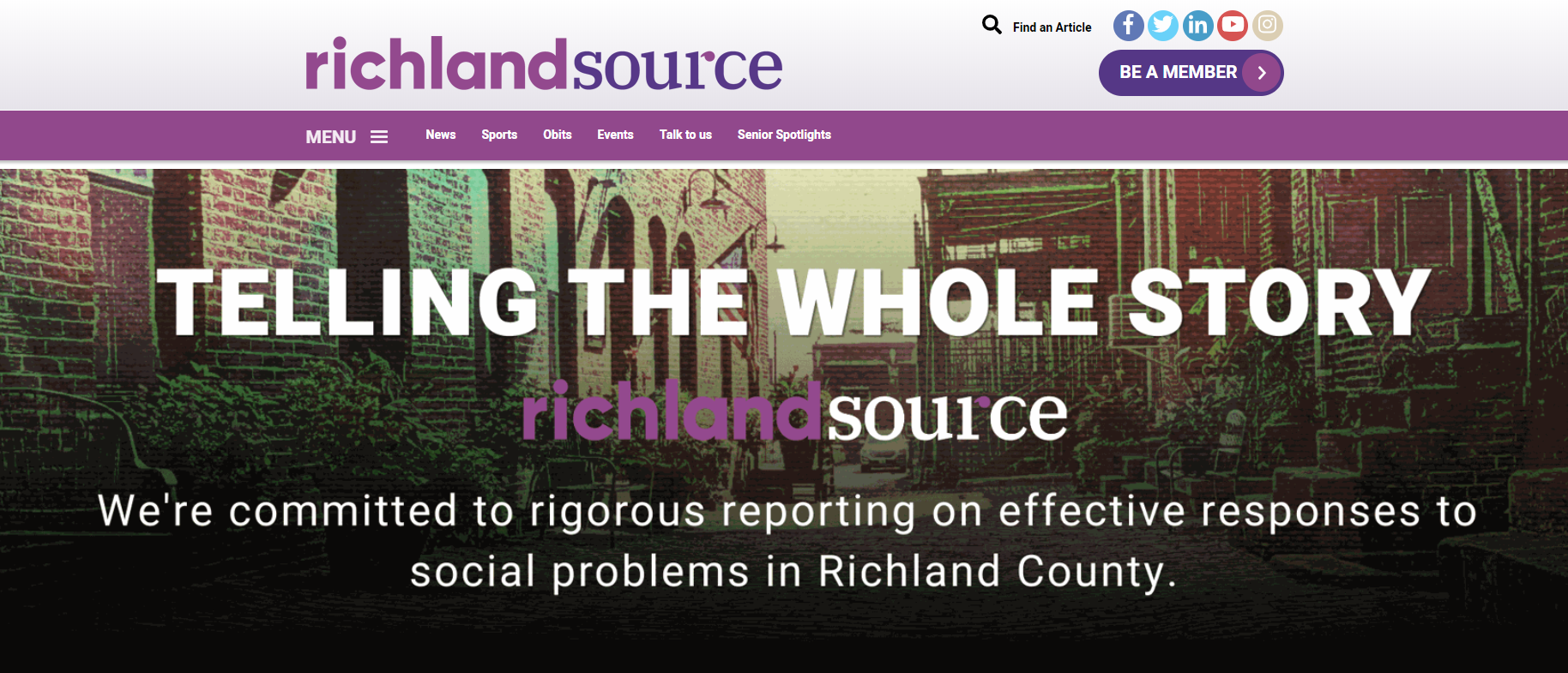 Screenshot of Richland Source homepage
