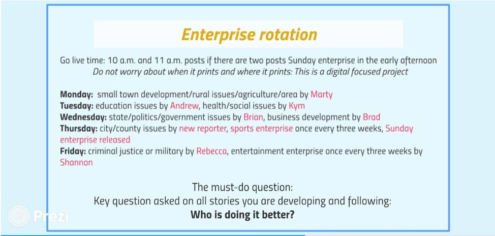 Screenshot of a presentation about enterprise rotation