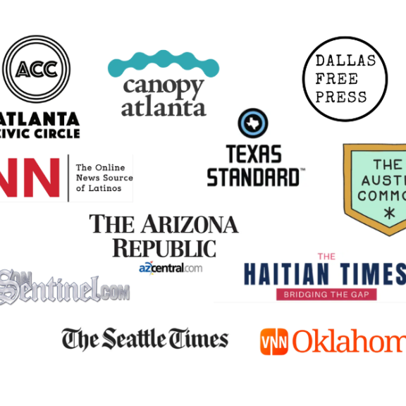 Logos of the participating newsrooms