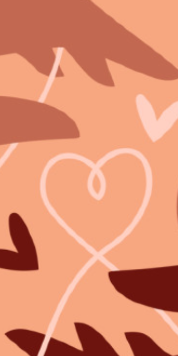 Illustration of two hands around a heart