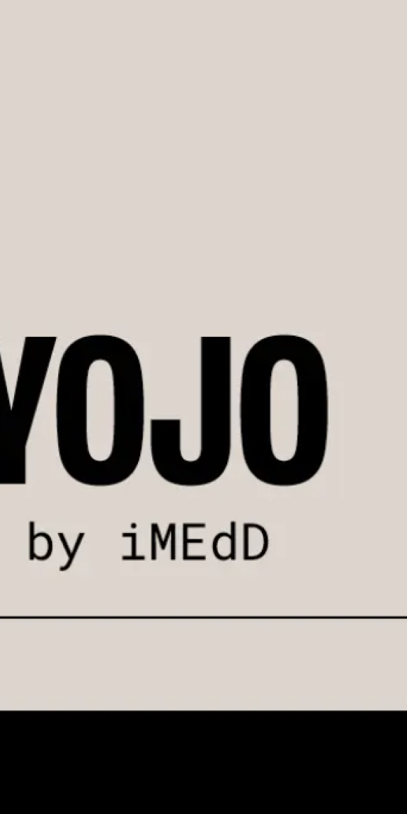 YOJO is written in black text on a beige background