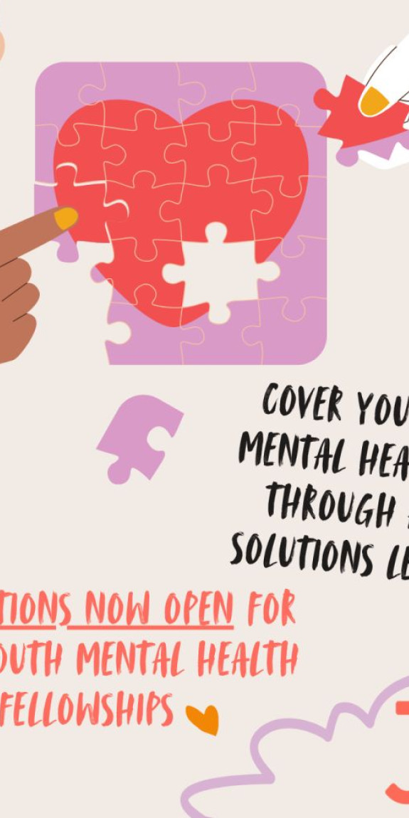 Illustrations of a heart puzzle being put together