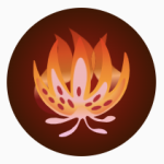 Flames on a red background