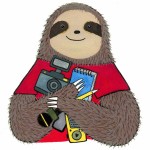 An animal holds reporting supplies