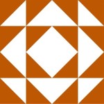 Radiating triangles of white and orange