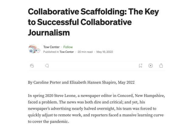 Collaborative Scaffolding: The Key to Successful Collaborative Journalism