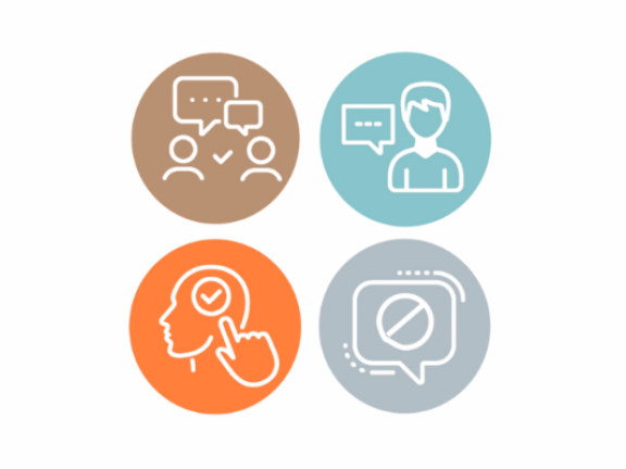 Icons show solutions journalism's four elements