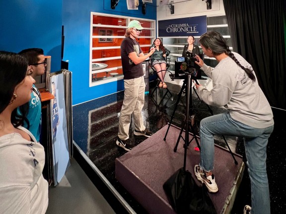One of the 2023 Student Media Challenge grantees, Columbia College Chicago.   Photo credit: Jackie Spinner