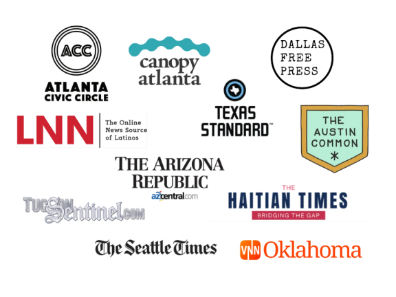 Logos of the participating newsrooms