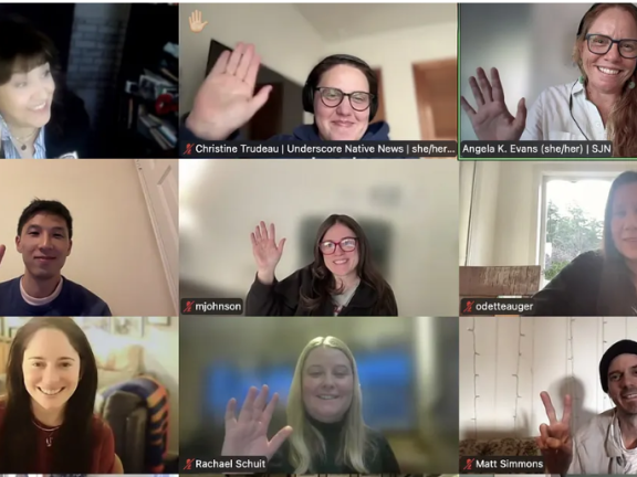 New trainers wave on a Zoom call