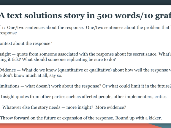 Short solutions journalism tips