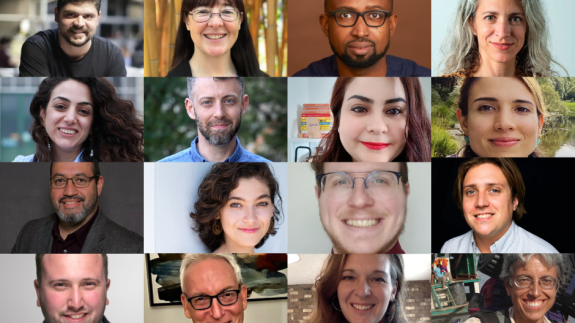 A grid of smiling faces features some of the climate trainers