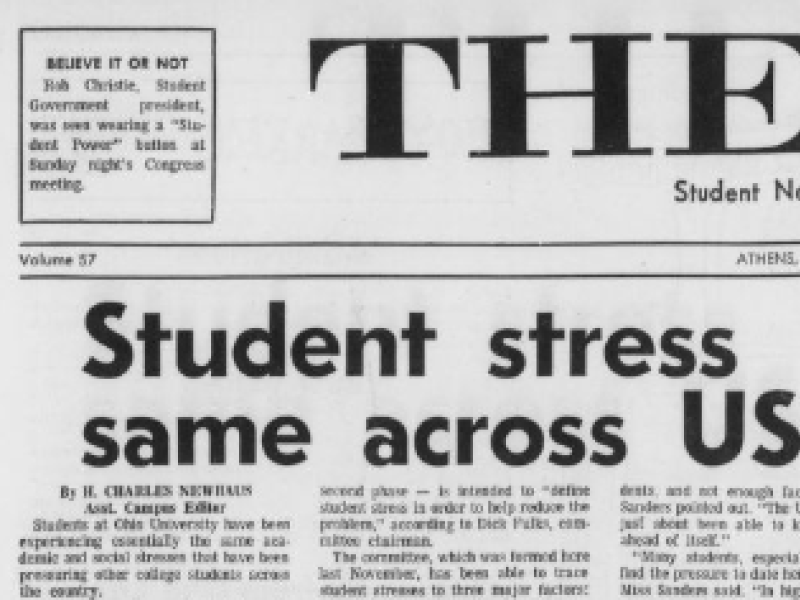 The Post newspaper shows a headline "Student stress same across US"