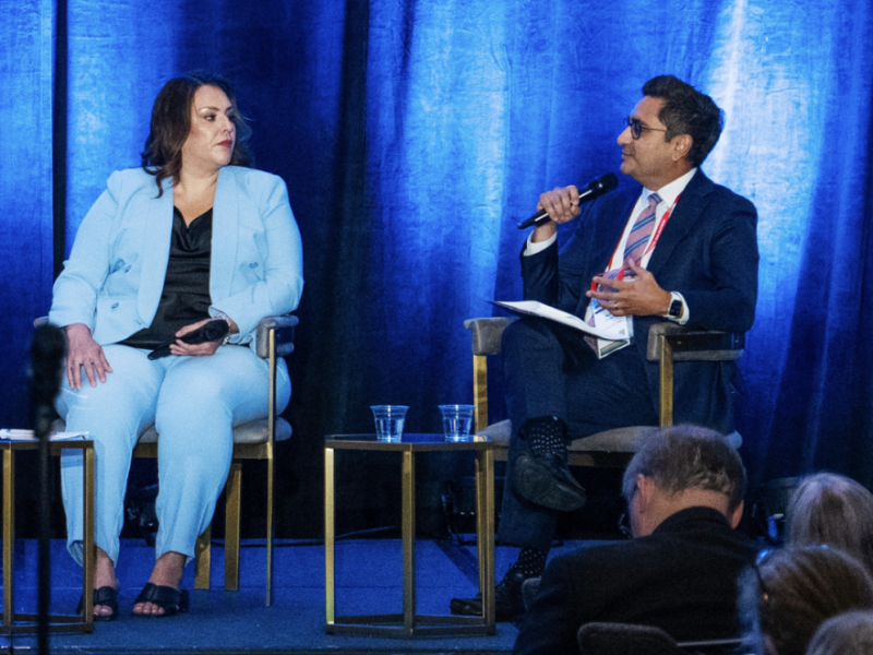 People speak on a panel