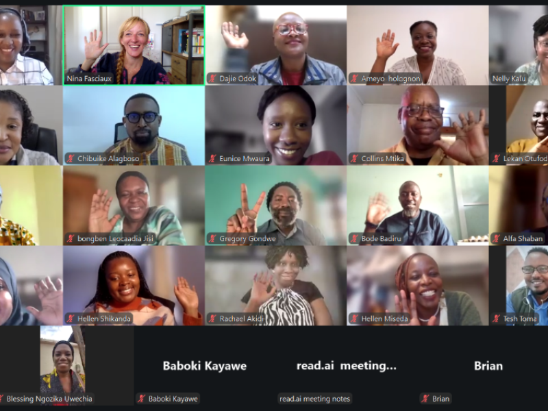 Train-the-Trainers participants smile from Zoom squares