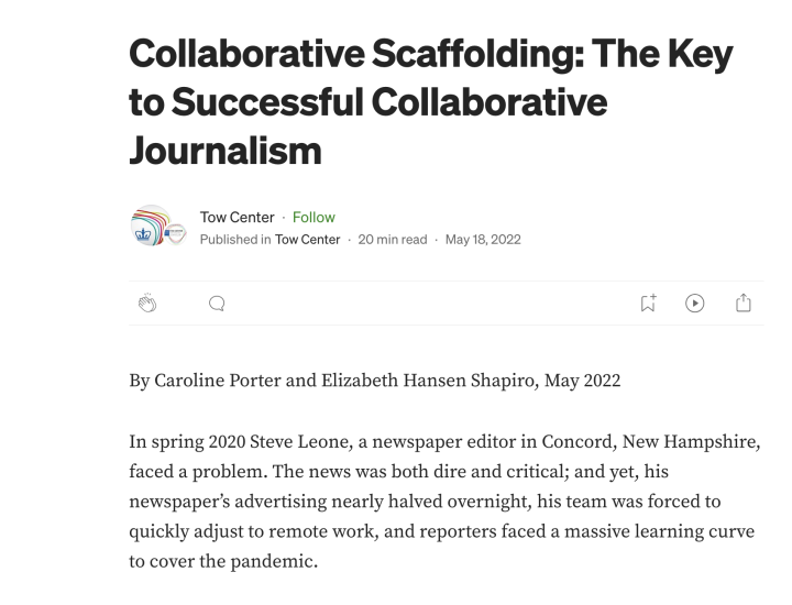 Collaborative Scaffolding: The Key to Successful Collaborative Journalism