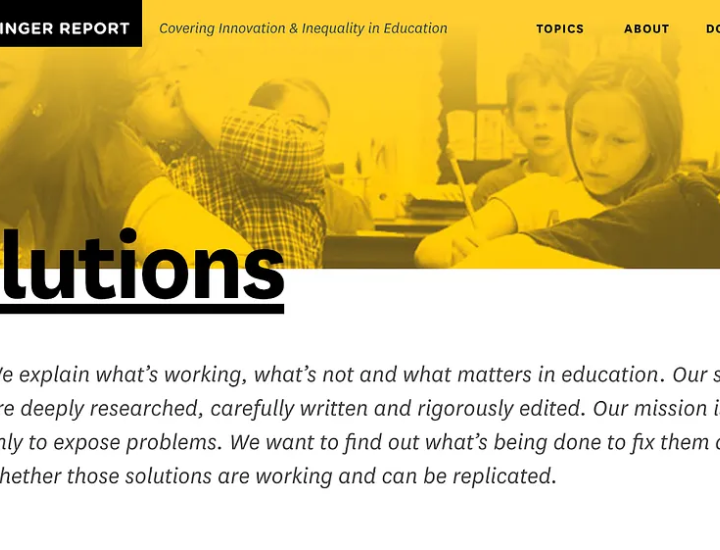 Hechinger Report describes their solutions journalism on their website