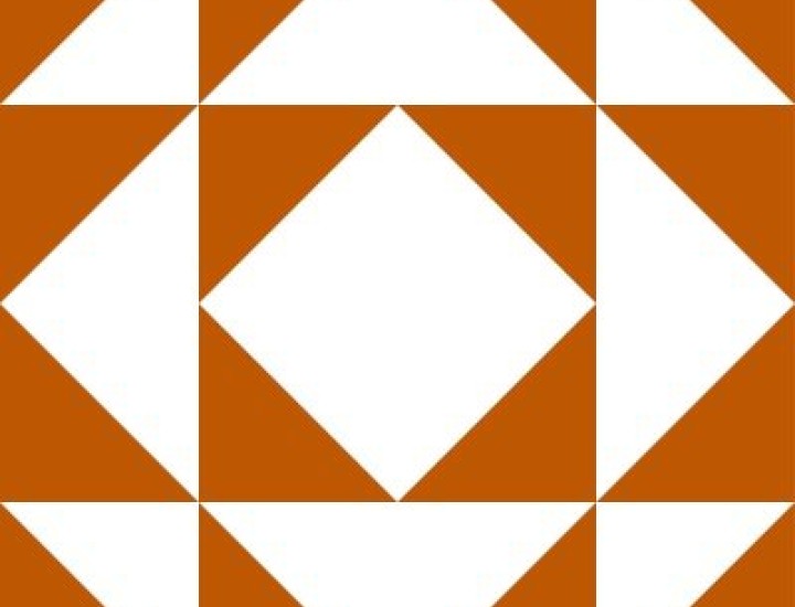 Radiating triangles of white and orange