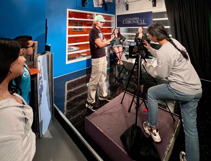 One of the 2023 Student Media Challenge grantees, Columbia College Chicago.   Photo credit: Jackie Spinner