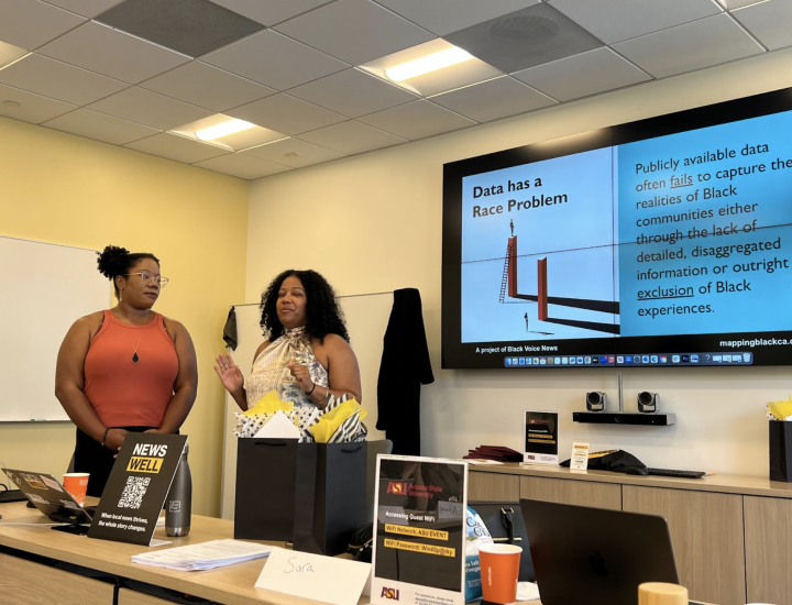 Alex Reed, project manager, and Candice Mays, project director, of Mapping Black California.  Photo: Sharon Bloyd-Peshkin