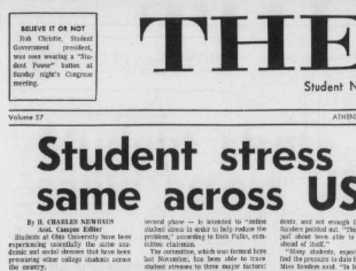 The Post newspaper shows a headline "Student stress same across US"