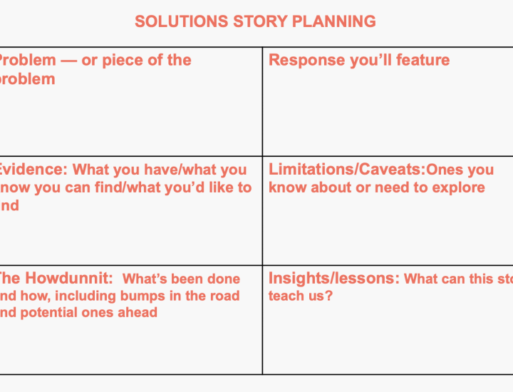 Planning a solutions story